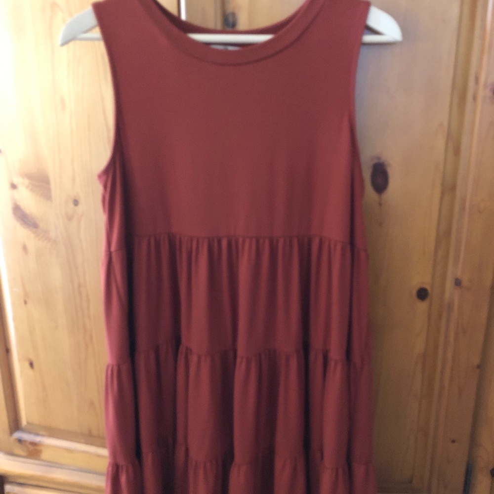 Sleeveless Rust tunic top /mini-dress